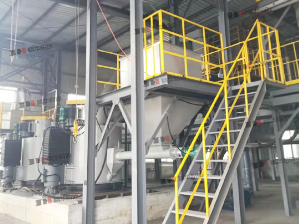 煅后焦輥壓磨--湖北某生產(chǎn)現(xiàn)場